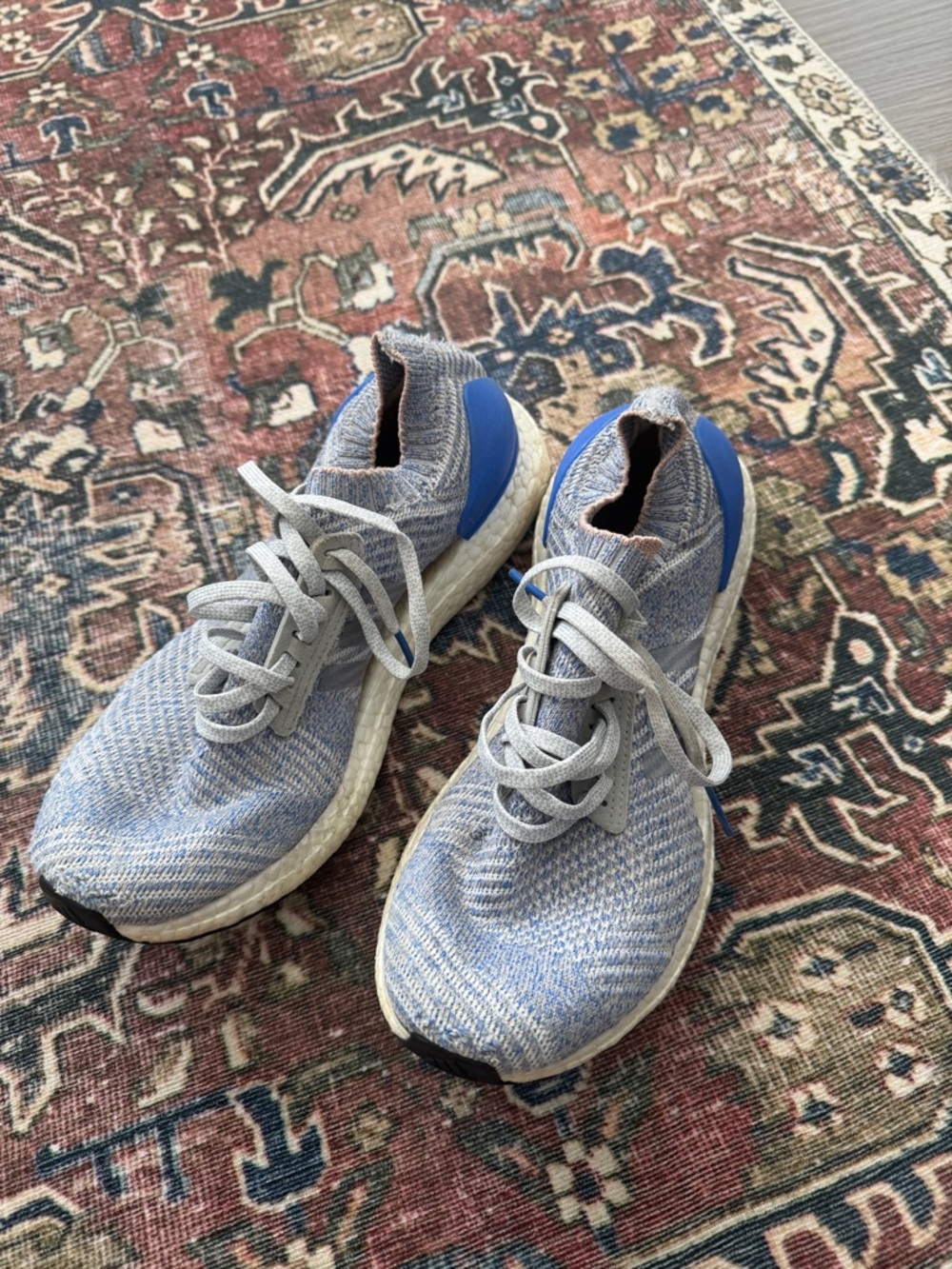 Blue and Grey Ultraboost Running Sneakers